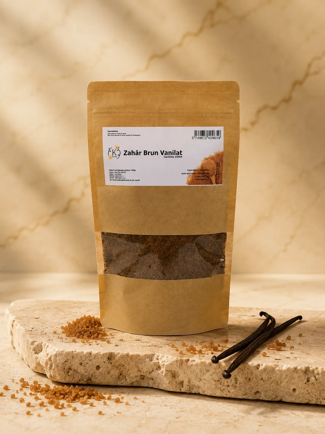 Zahăr Brun Vanilat Premium cu Semințe si Praf din Vanilie Bourbon din Madagascar – vanilie Bourbon de Madagascar calitate premium KSpices